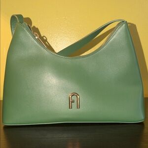 Furla Green Leather Shoulder Bag